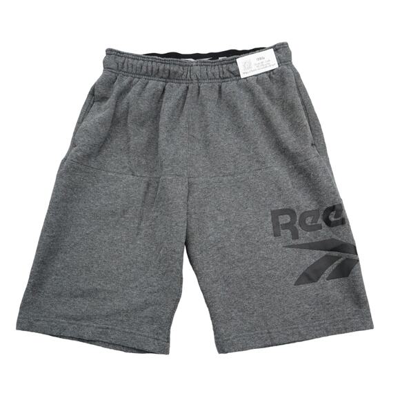 Reebok Shorts Mens M Gray Fleece Adjustable Waist Active Pull On Sweat Bottoms - Picture 1 of 14